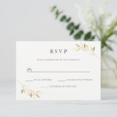 Golden Leaf Garden Wedding RSVP (Staand voorkant)