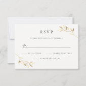 Golden Leaf Garden Wedding RSVP Kaartje (Voorkant)