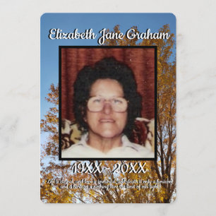 Golden Leaf Herfst Tree Achtergrond Begrafenis Programmakaart