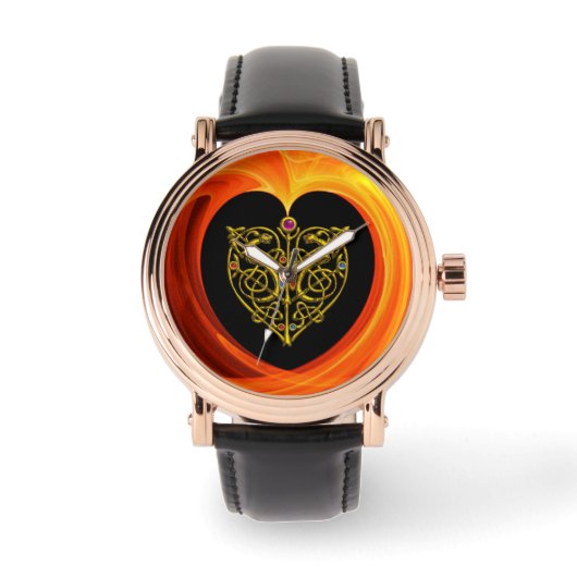 GOLDEN LEAF IN ORANJE FRACTALE ZWISSELS HORLOGE (Voorkant)