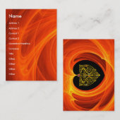GOLDEN LEAF IN ORANJE FRACTALE ZWISSELS VISITEKAARTJE (Voorkant / Achterkant)
