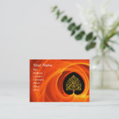 GOLDEN LEAF IN ORANJE FRACTALE ZWISSELS VISITEKAARTJE (Staand voorkant)
