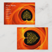 GOLDEN LEAF IN ORANJE FRACTALE ZWISSELS VISITEKAARTJE (Voorkant / Achterkant)