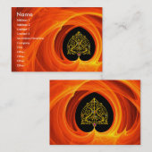 GOLDEN LEAF IN ORANJE FRACTALE ZWISSELS VISITEKAARTJE (Voorkant / Achterkant)
