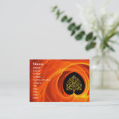 GOLDEN LEAF IN ORANJE FRACTALE ZWISSELS VISITEKAARTJE (Staand voorkant)