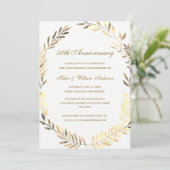 Golden Leaf Krans 50ste Jubileum Kaart (Staand voorkant)