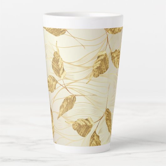 Golden Leaf Large Latte Mok (Voorkant)