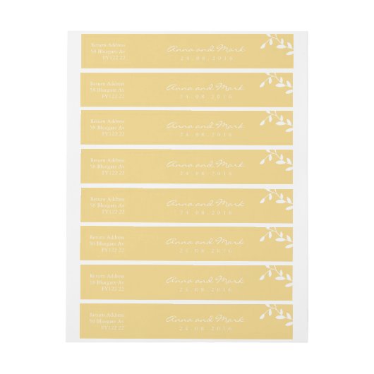 Golden Leaf Long Label Omwikkelbaar Adreslabel (Vel)