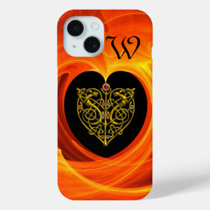 GOLDEN LEAF MET CELTISCHE KNOTEN, zwart Oranje gee iPhone 15 Case