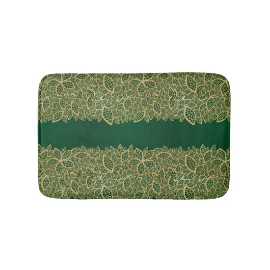 Golden leaf op groene achtergrond badmat (Voorkant)