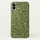 Golden leaf op groene achtergrond Case-Mate iPhone case (Achterkant)