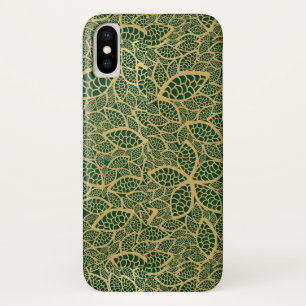 Golden leaf op groene achtergrond Case-Mate iPhone case