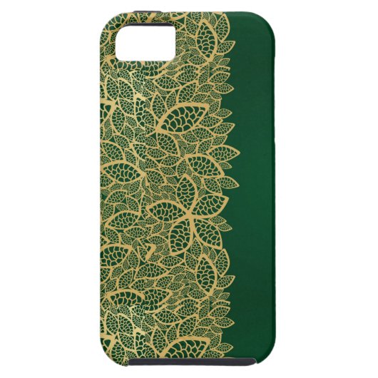 Golden leaf op groene achtergrond Case-Mate iPhone case (Achterkant)