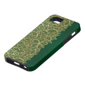 Golden leaf op groene achtergrond Case-Mate iPhone case (Onderkant)