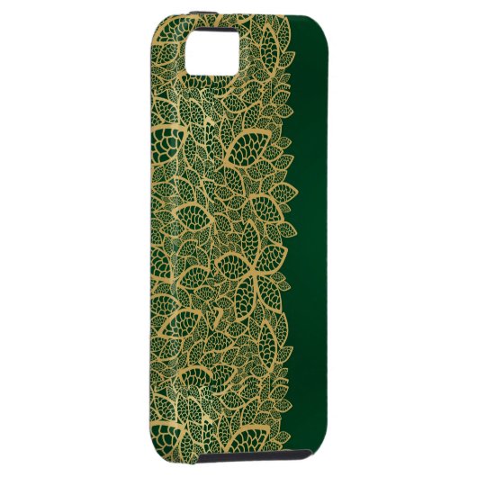 Golden leaf op groene achtergrond Case-Mate iPhone case (Back/Rechts)