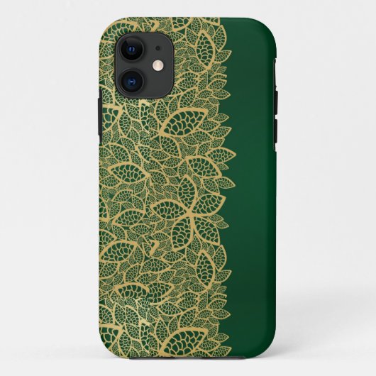 Golden leaf op groene achtergrond Case-Mate iPhone case (Achterkant)