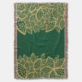Golden leaf op groene achtergrond deken (Voorkant Verticaal)