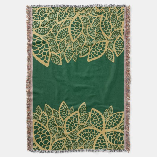 Golden leaf op groene achtergrond deken (Voorkant Verticaal)