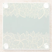 Golden leaf op groene achtergrond glazen onderzetter (Achterkant)