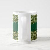 Golden leaf op groene achtergrond grote koffiekop (Achterkant)