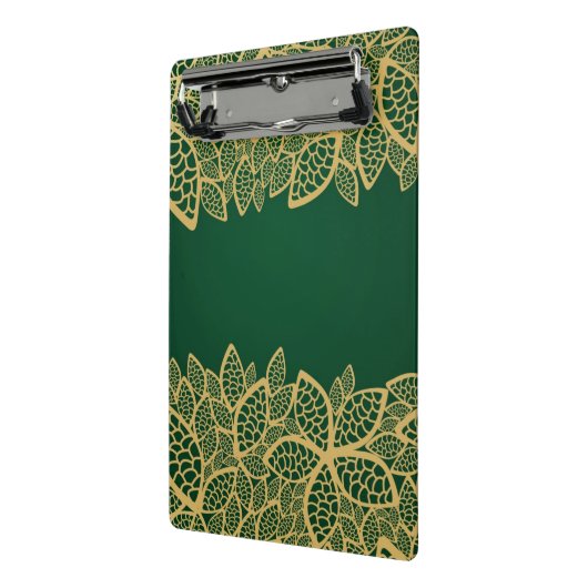 Golden leaf op groene achtergrond mini klembord (Angled2)