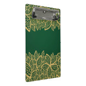 Golden leaf op groene achtergrond mini klembord (Schuin)