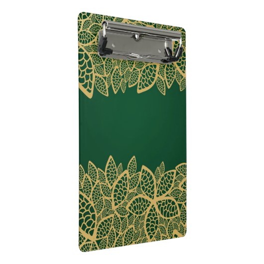 Golden leaf op groene achtergrond mini klembord (Schuin)