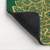 Golden leaf op groene achtergrond muismat (Hoek)