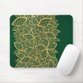 Golden leaf op groene achtergrond muismat (Met muis)