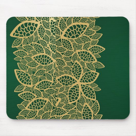Golden leaf op groene achtergrond muismat (Voorkant)