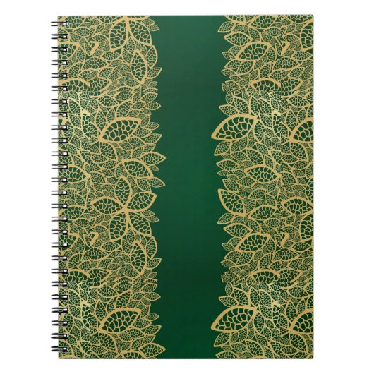 Golden leaf op groene achtergrond notitieboek (Voorkant)