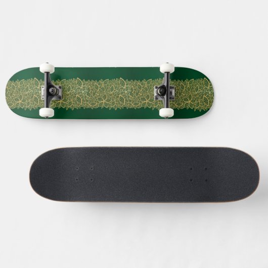 Golden leaf op groene achtergrond persoonlijk skateboard (Horizontaal)