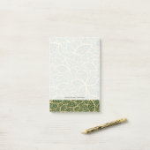 Golden leaf op groene achtergrond post-it® notes (Op bureau)