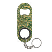Golden leaf op groene achtergrond sleutelhanger flessenopener (Achterkant)