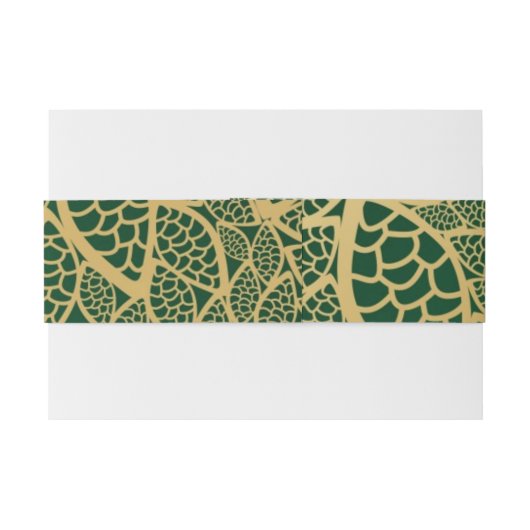 Golden leaf op groene achtergrond uitnodigingen wikkel (Achterkant Voorbeeld)