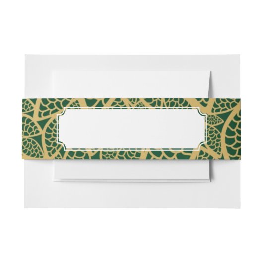 Golden leaf op groene achtergrond uitnodigingen wikkel (Voorkant Voorbeeld)