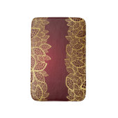 Golden leaf op rode achtergrond badmat (Voorkant Verticaal)