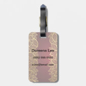 Golden leaf op rode achtergrond bagagelabel (Achterkant verticaal)