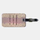 Golden leaf op rode achtergrond bagagelabel (Achterkant horizontaal)