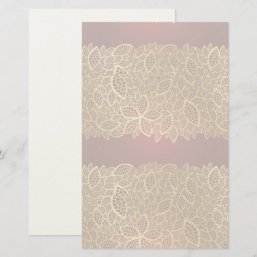 Golden leaf op rode achtergrond briefpapier (Voorkant / Achterkant)