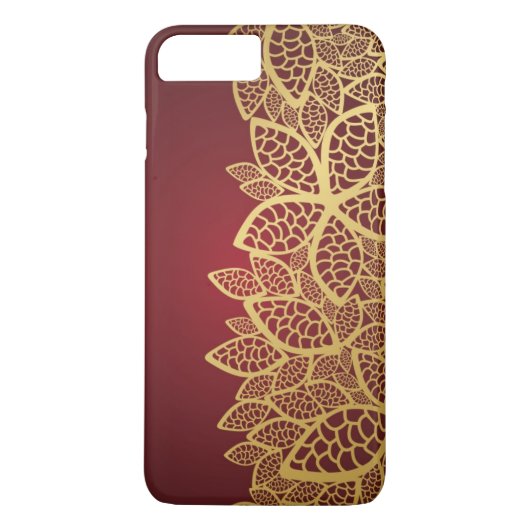 Golden leaf op rode achtergrond Case-Mate iPhone case (Achterkant)