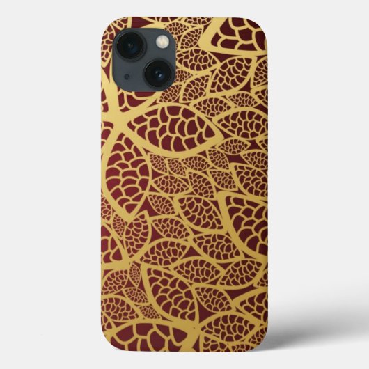 Golden leaf op rode achtergrond Case-Mate iPhone case (Achterkant)
