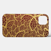 Golden leaf op rode achtergrond Case-Mate iPhone case (Achterkant (horizontaal))