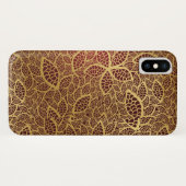 Golden leaf op rode achtergrond Case-Mate iPhone case (Achterkant (horizontaal))