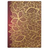 Golden leaf op rode achtergrond klembord (Achterkant)