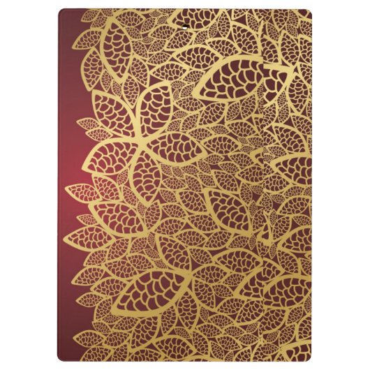 Golden leaf op rode achtergrond klembord (Achterkant)