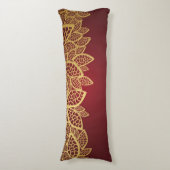 Golden leaf op rode achtergrond lichaamskussen (Voorkant Verticaal)