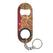 Golden leaf op rode achtergrond mini flessenopener (Achterkant)
