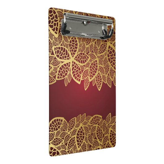 Golden leaf op rode achtergrond mini klembord (Schuin)