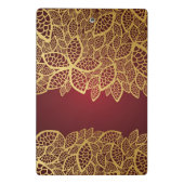 Golden leaf op rode achtergrond mini klembord (Achterkant)